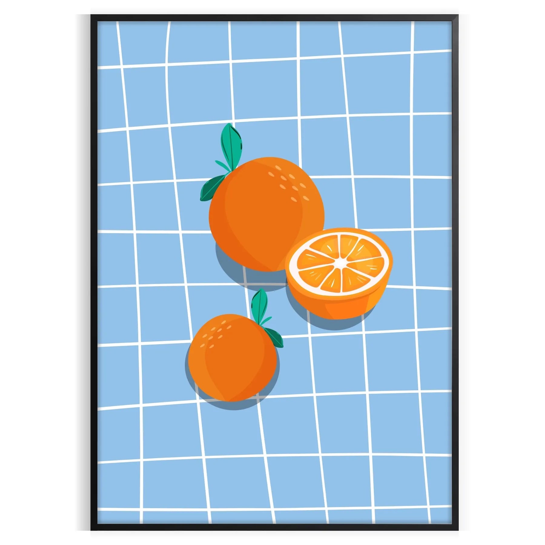 cooking space vibrant Orange Kitchen poster bold gray color palette wall art thoughtful gift artwork splash style home unframed versions decor