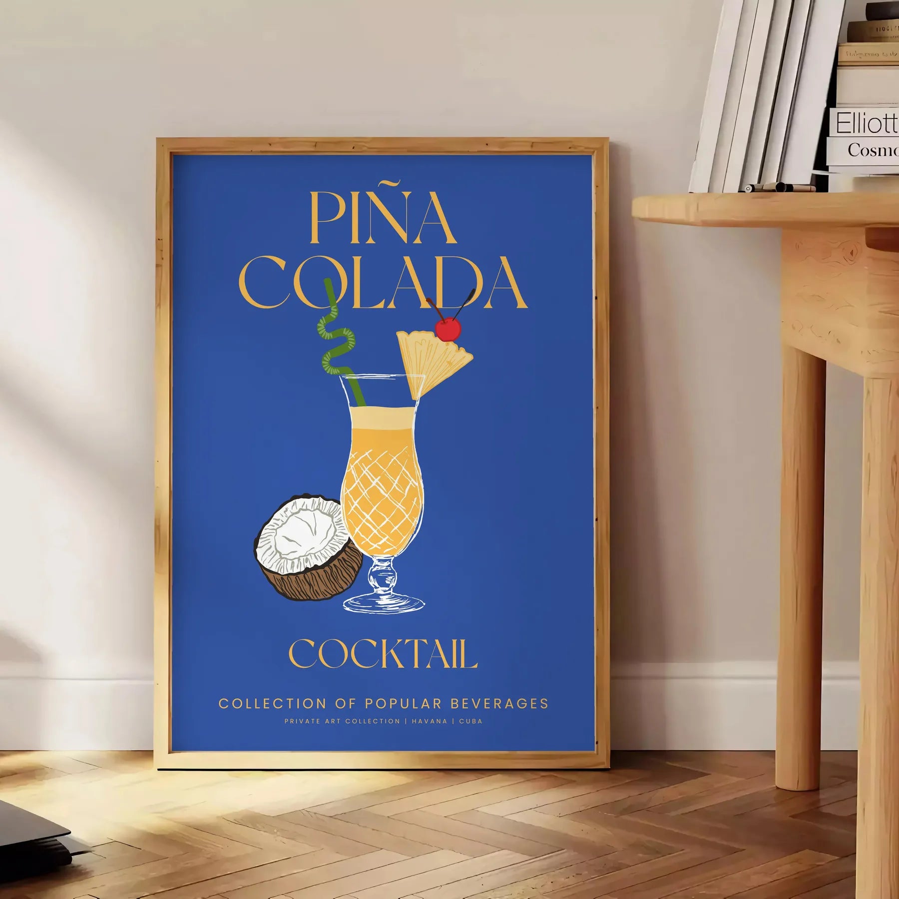 space vibrant Pina Colada Cocktail poster refreshing green blue hues wall art thoughtful gift enthusiasts room eye artwork A4 cm A0