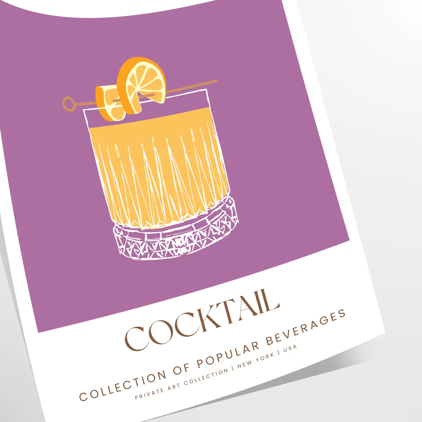unique Penicillin Cocktail Art poster modern creativity chic gray vibrant orange palette wall lovers artwork stylish touch space print sizes A4 cm A0