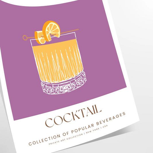 unique Penicillin Cocktail Art poster modern creativity chic gray vibrant orange palette wall lovers artwork stylish touch space print sizes A4 cm A0
